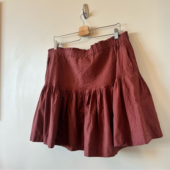 ANTHROPOLOGIE-EULA Pintucked Mini Skirt (Size:1X) - Picture 7 of 12